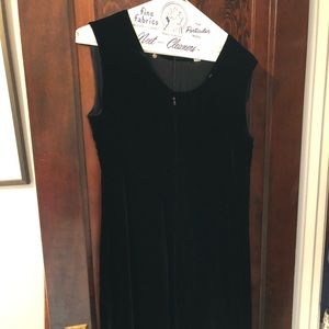 Italian made sleeveless black velvet dress